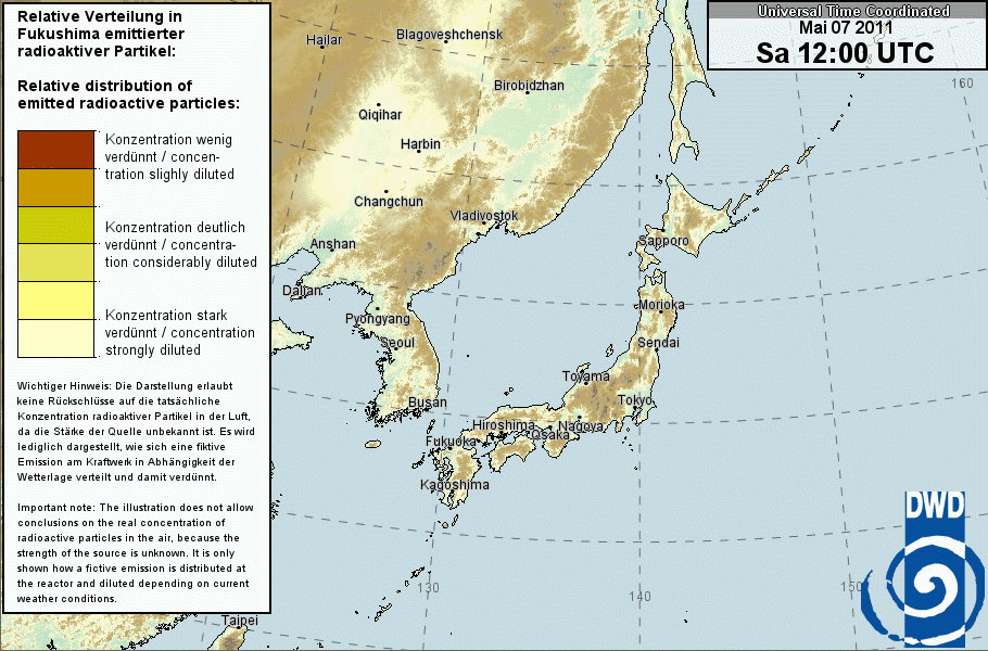 福島第一原発からの放射能拡散分布の予測
